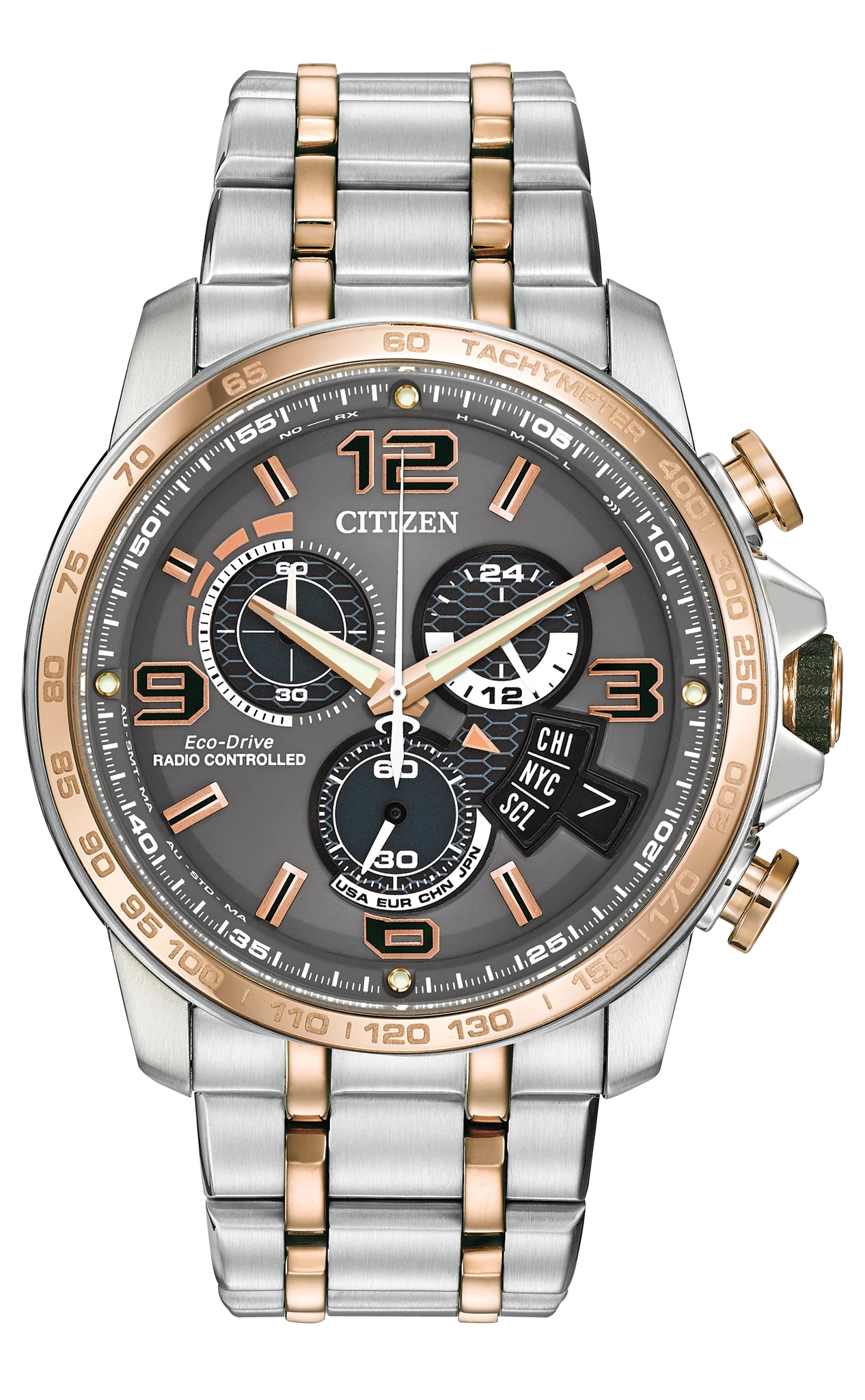Chrono Time A-T Gray Dial Stainless Steel Bracelet BY0106-55H